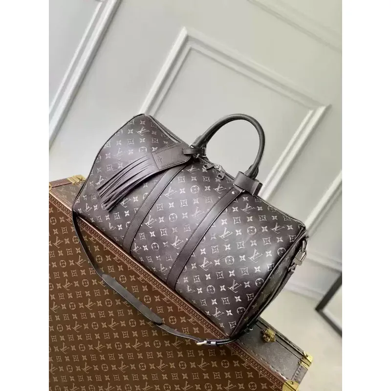 LV M11596 Louis Vuitton Keepall Bandoulière 50  Autres Cuirs Monogram Černá