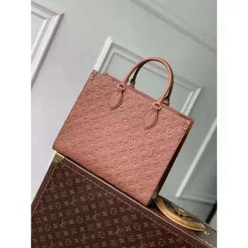 LV M12775 Louis Vuitton OnTheGo MM Taška Monogram Empreinte Hnědá