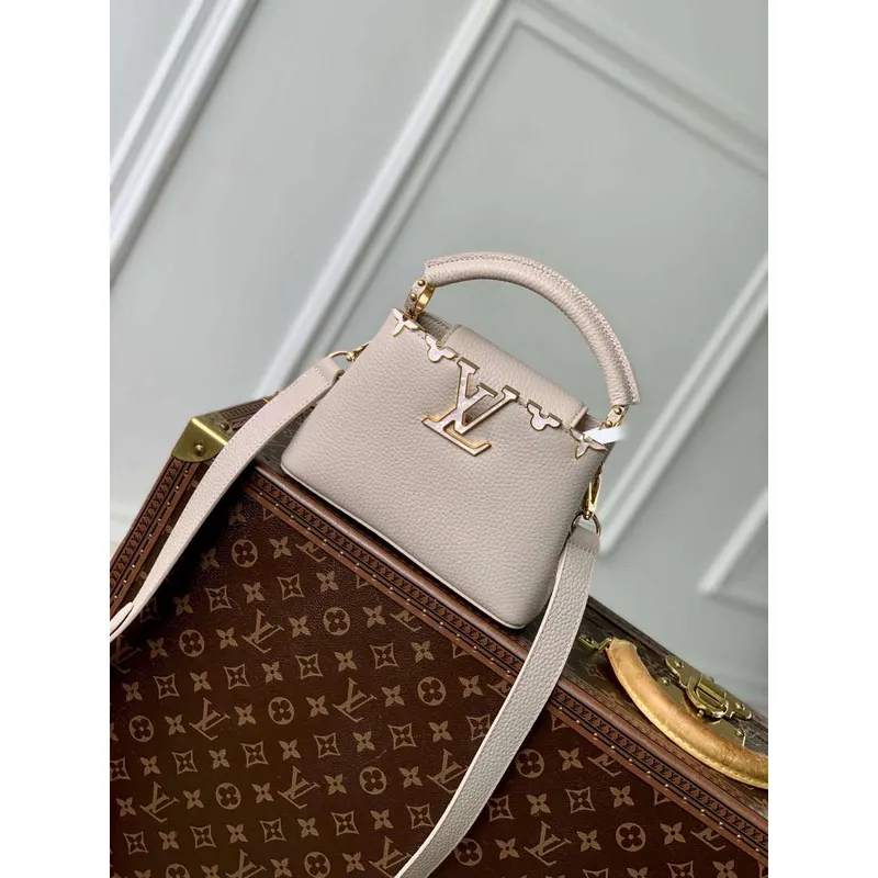 LV M11341 Louis Vuitton Capucines Mini Taška Galet Šedá