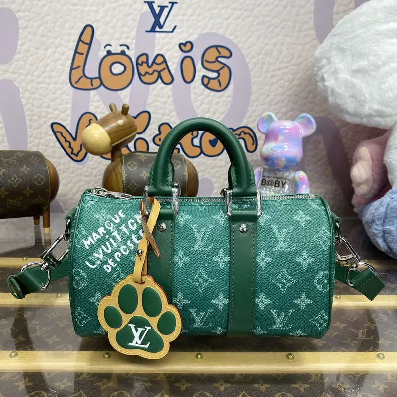 LV M12684 Louis Vuitton Keepall Bandoulière 25 Městská taška Zelená