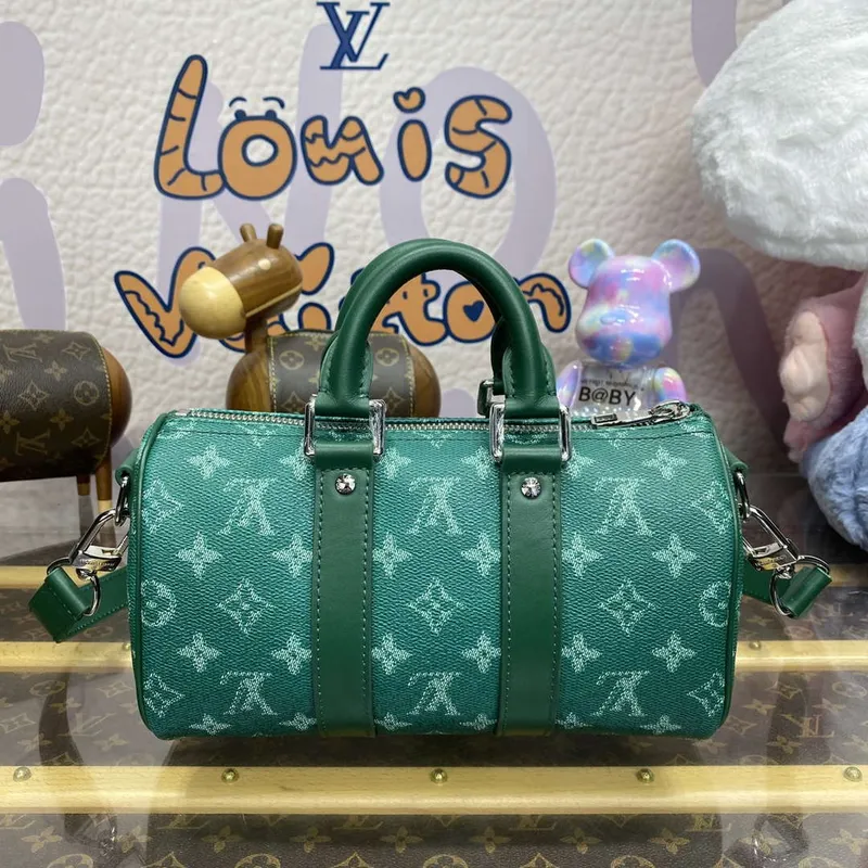 LV M12684 Louis Vuitton Keepall Bandoulière 25 Městská taška Zelená