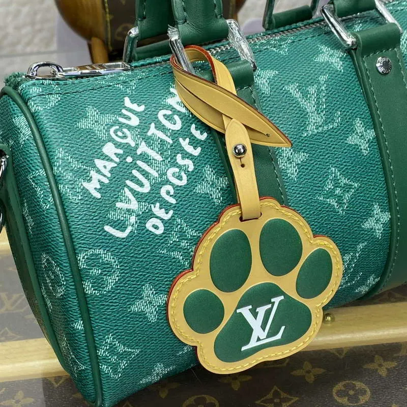 LV M12684 Louis Vuitton Keepall Bandoulière 25 Městská taška Zelená