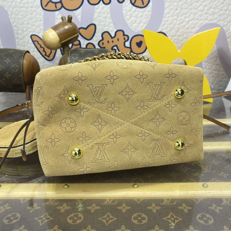 LV M11839 Louis Vuitton Bella Kabelka Z semišové kůže Béžová