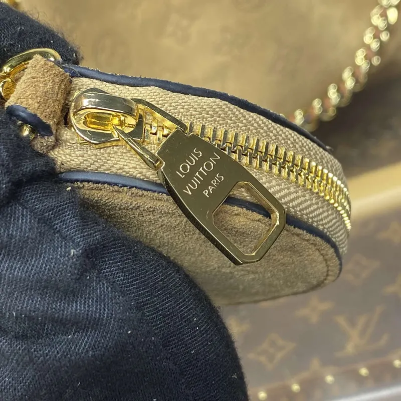 LV M11839 Louis Vuitton Bella Kabelka Z semišové kůže Béžová