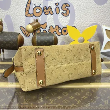 LV M11843 Louis Vuitton CarryAll PM Suede kožená taška béžová