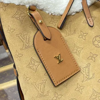 LV M11843 Louis Vuitton CarryAll PM Suede kožená taška béžová