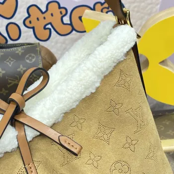 LV M11843 Louis Vuitton CarryAll PM Suede kožená taška béžová