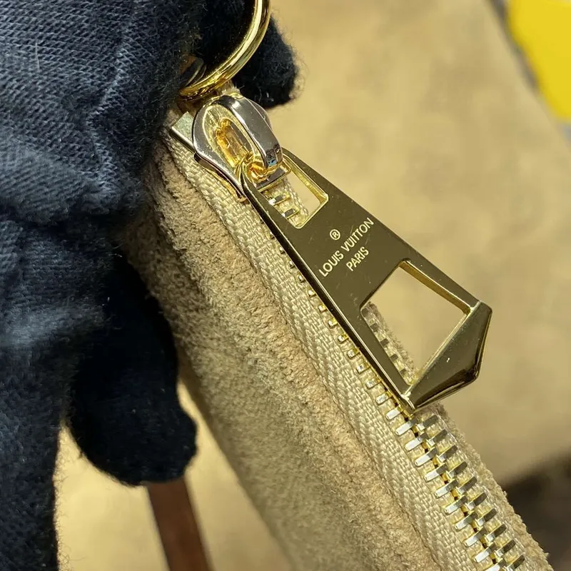 LV M11843 Louis Vuitton CarryAll PM Suede kožená taška béžová