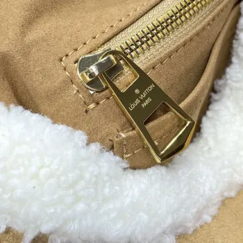 LV M11843 Louis Vuitton CarryAll PM Suede kožená taška béžová