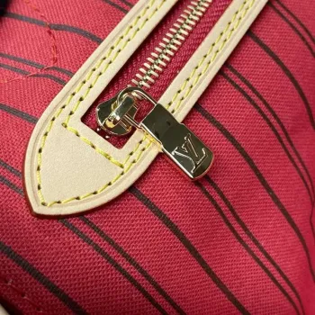 LV M12096 Louis Vuitton Oboustranná kabelka Neverfull Inside Out MM Červená