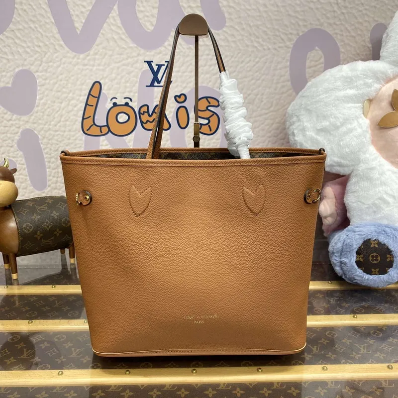 LV M12061 Louis Vuitton Oboustranná kabelka Neverfull Inside Out MM Hnědá