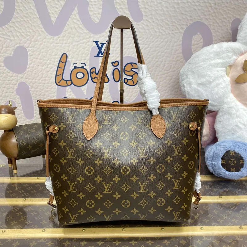 LV M12061 Louis Vuitton Oboustranná kabelka Neverfull Inside Out MM Hnědá