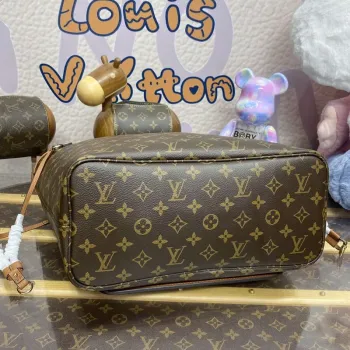 LV M12061 Louis Vuitton Oboustranná kabelka Neverfull Inside Out MM Hnědá