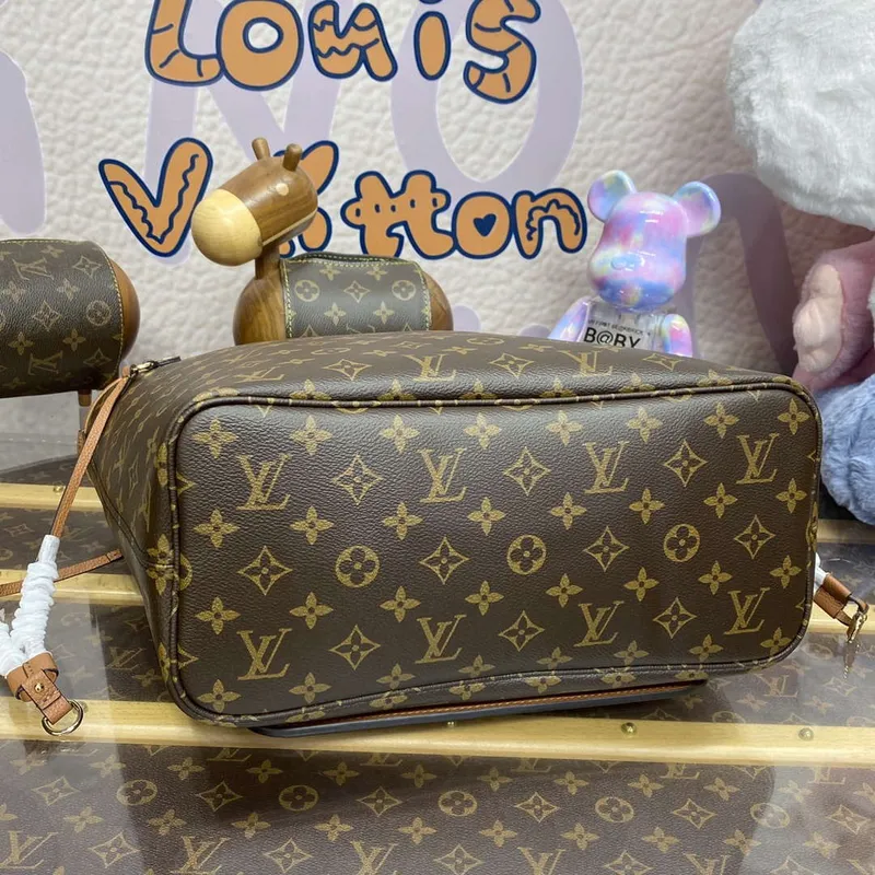 LV M12061 Louis Vuitton Oboustranná kabelka Neverfull Inside Out MM Hnědá