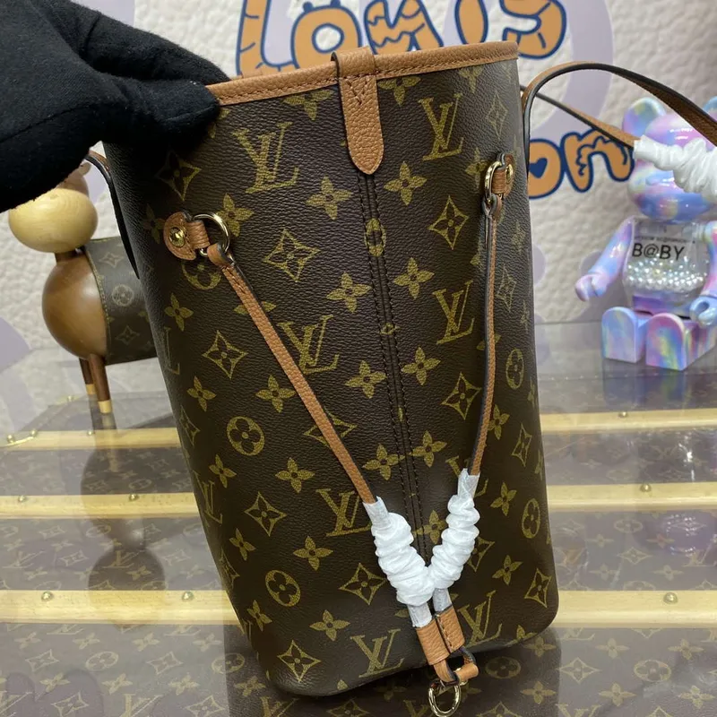 LV M12061 Louis Vuitton Oboustranná kabelka Neverfull Inside Out MM Hnědá