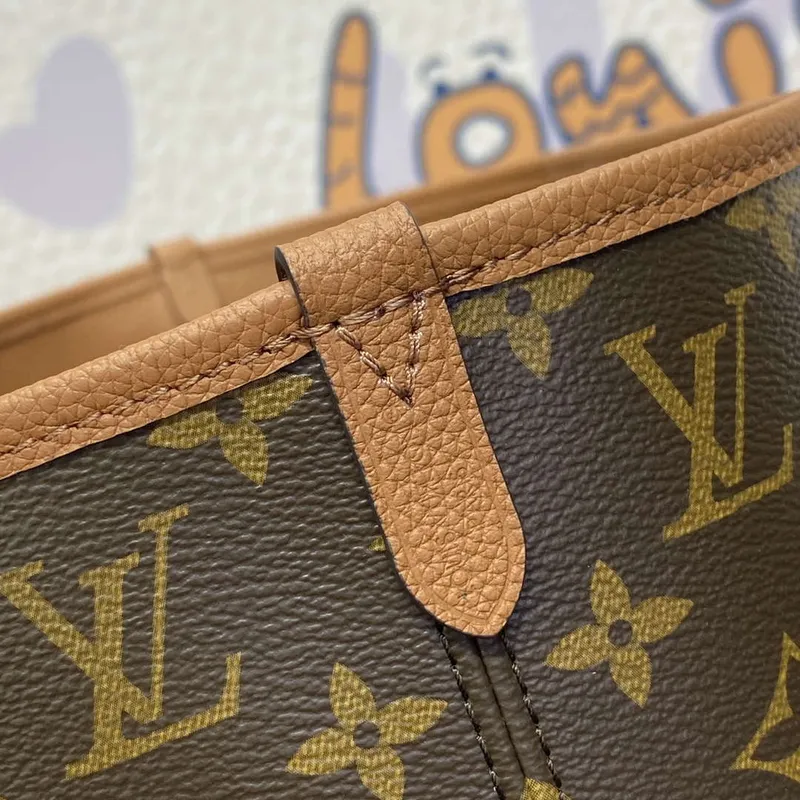 LV M12061 Louis Vuitton Oboustranná kabelka Neverfull Inside Out MM Hnědá