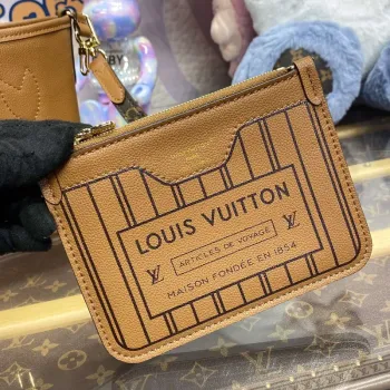 LV M12099 Louis Vuitton Oboustranná kabelka Neverfull Bandoulière Inside Out BB Hnědá