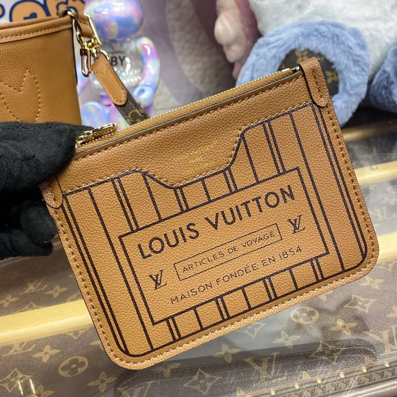 LV M12099 Louis Vuitton Oboustranná kabelka Neverfull Bandoulière Inside Out BB Hnědá