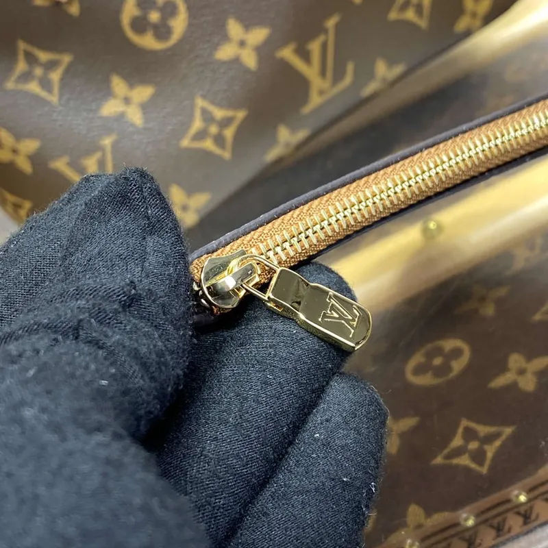LV M12099 Louis Vuitton Oboustranná kabelka Neverfull Bandoulière Inside Out BB Hnědá