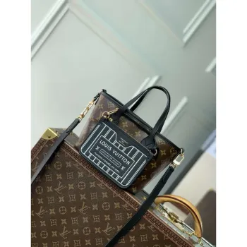 LV M12099 Louis Vuitton Oboustranná kabelka Neverfull Bandoulière Inside Out BB Černá