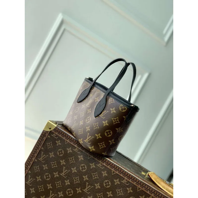 LV M12099 Louis Vuitton Oboustranná kabelka Neverfull Bandoulière Inside Out BB Černá
