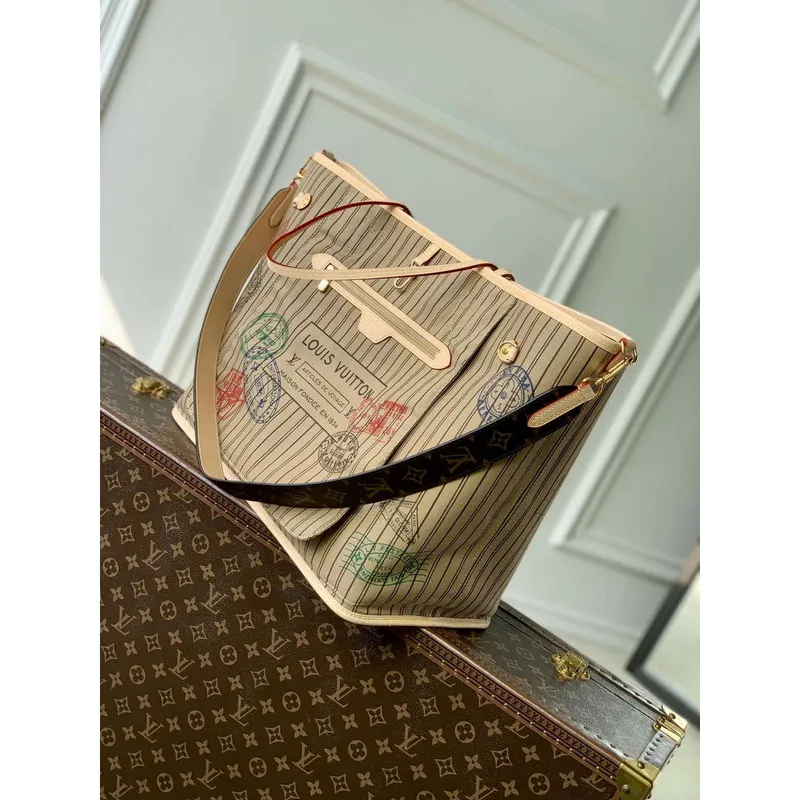 LV M11948 Louis Vuitton Oboustranná taška Neverfull Bandoulière Inside Out GM Šedá