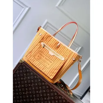 LV M11947 Louis Vuitton Oboustranná kabelka Neverfull Inside Out MM Žlutá