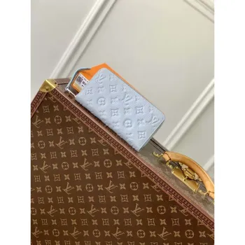 LV M11969 Louis Vuitton Zippy Wallet Světle modrý Monogram Unplant
