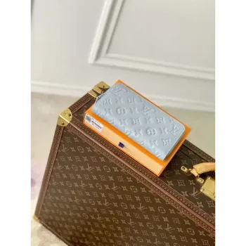 LV M11969 Louis Vuitton Zippy Wallet Světle modrý Monogram Unplant