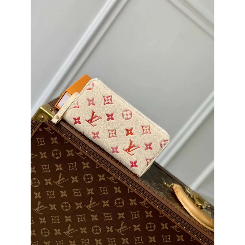 LV M83505 Louis Vuitton Zippy Wallet Sunrise Aquarelle Béžová