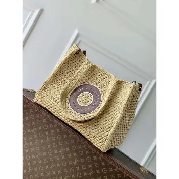 LV M24723 Louis Vuitton OnTheGo MM Taška Přírodní Hnědá
