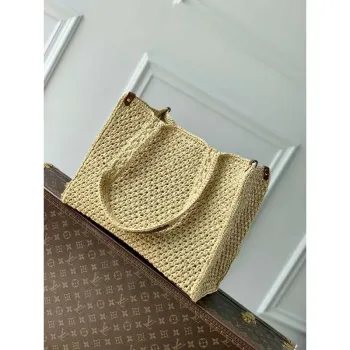 LV M24723 Louis Vuitton OnTheGo MM Taška Přírodní Hnědá