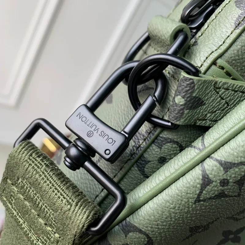 LV M23783 Louis Vuitton Trio Messenger Bag Khaki Green/Vermillion Red