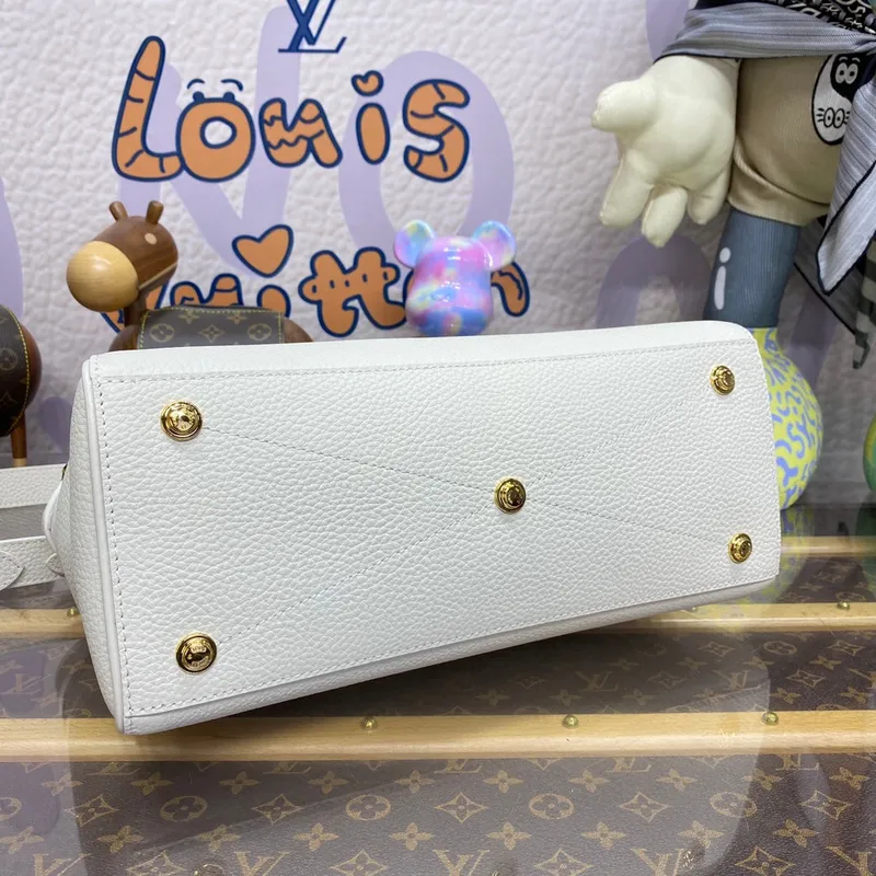 LV M23061 Louis Vuitton Lock It MM Taška Crème Beige