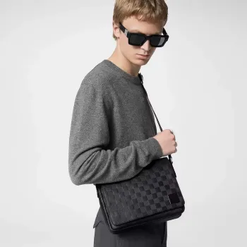 LV N42711 Louis Vuitton District PM Messenger Bag Damier Infini hovězí kůže