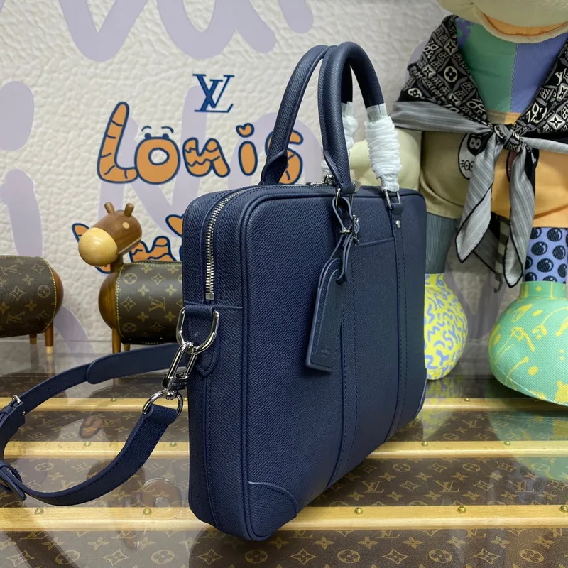 LV M30975 Louis Vuitton Porte Documents Voyage PM Midnight Blue