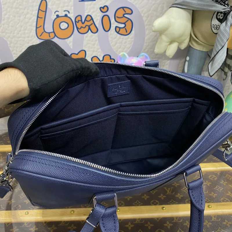LV M30975 Louis Vuitton Porte Documents Voyage PM Midnight Blue