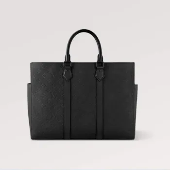 LV M21865 Louis Vuitton Sac Plat 24H Tote Bag Embossed Taurillon Monogram hovězí kůže