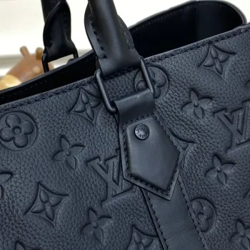 LV M21865 Louis Vuitton Sac Plat 24H Tote Bag Embossed Taurillon Monogram hovězí kůže