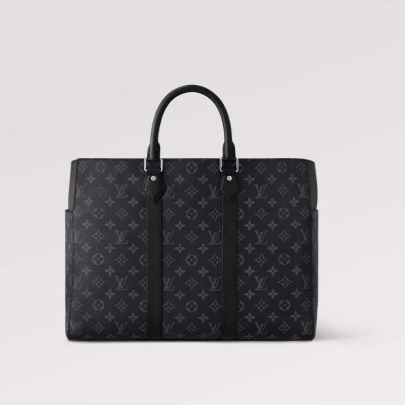 LV M46451 Louis Vuitton Sac Plat 24H Tote Bag Monogram Eclipse potažená plátno