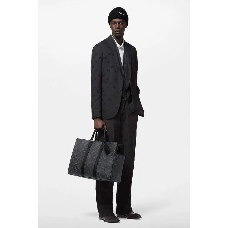 LV M46451 Louis Vuitton Sac Plat 24H Tote Bag Monogram Eclipse potažená plátno