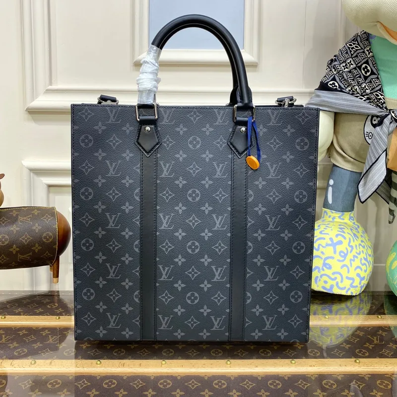LV M46452 Louis Vuitton Taška Sac Plat Monogram Eclipse z potažené plátno