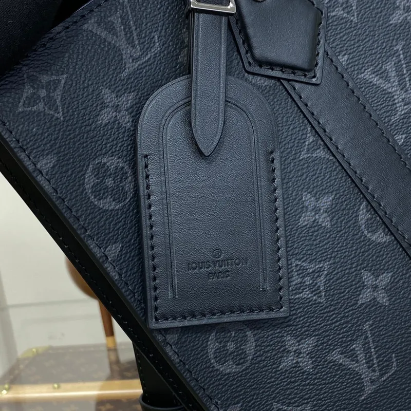 LV M46452 Louis Vuitton Taška Sac Plat Monogram Eclipse z potažené plátno