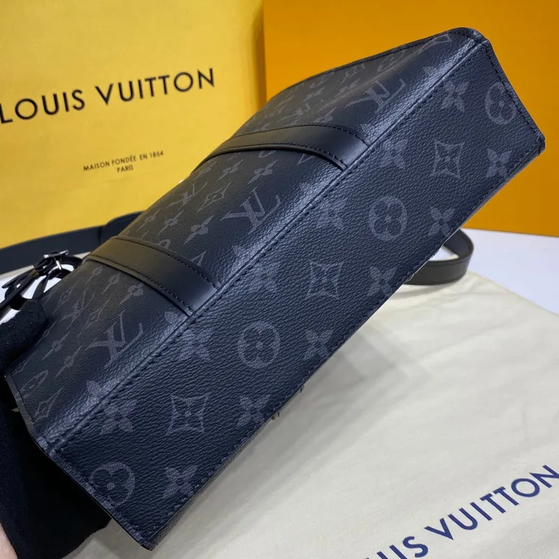 LV M46098 Louis Vuitton Sac Plat Cross Monogram Eclipse potažená plátno