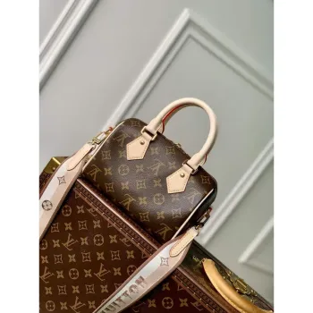 LV M46222 Louis Vuitton Speedy Bandoulière 20 Monogram potažená plátno Béžová