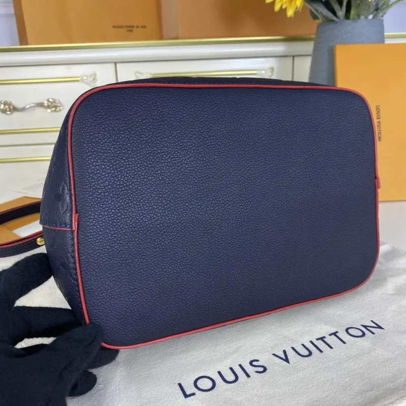 LV M45306  Louis Vuitton NéoNoé MM Kabela na víno Námořnická modrá a červená