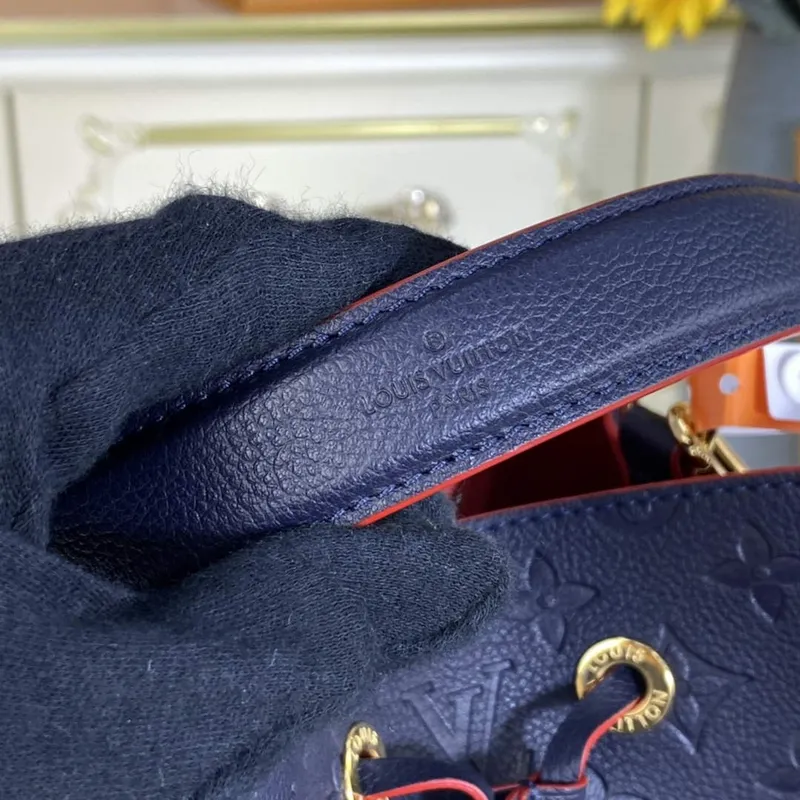 LV M45306  Louis Vuitton NéoNoé MM Kabela na víno Námořnická modrá a červená