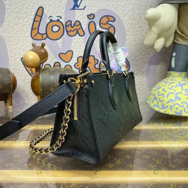 LV M23640 Louis Vuitton OnTheGo Východ-Západ Tote Bag Černá