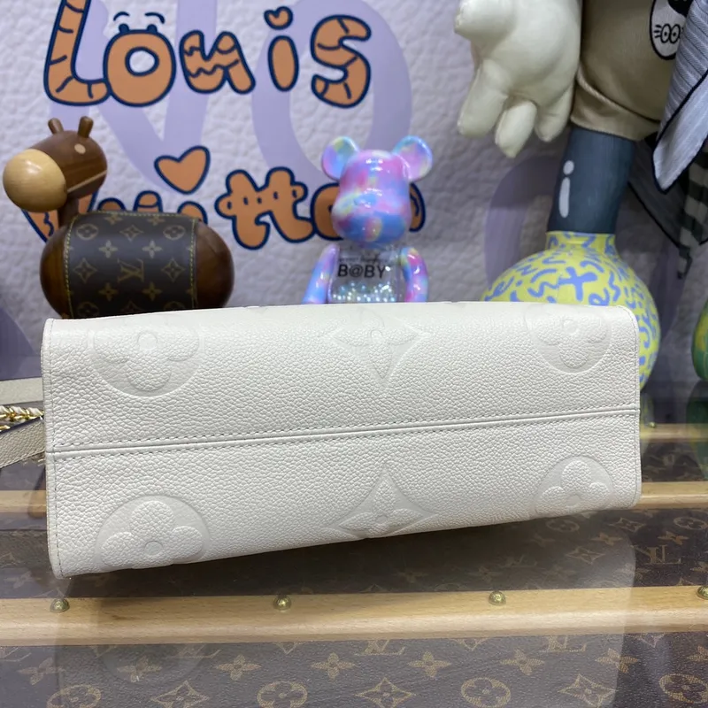 LV M23698 Louis Vuitton OnTheGo Východ-Západ Tote Bag Krémový