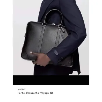 LV M30967 Louis Vuitton Porte Documents Voyage GM Ta ga hovězí kůže Černá
